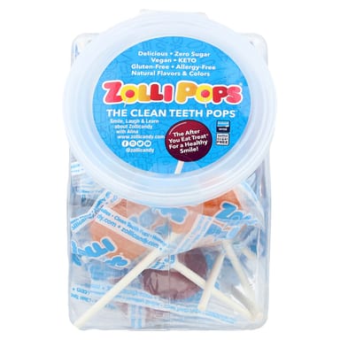 Конфеты для чистки зубов Zollipops, ассорти, примерно 23 штуки, 147 г