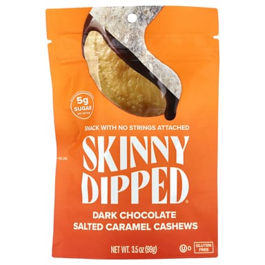 Темный шоколад SkinnyDipped, вкус Dark Chocolate Salted Caramel Cashews, 99 г