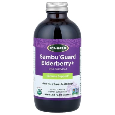 Бузина Flora, вкус Sambu Guard® Elderberry+ with Echinacea, 250 мл