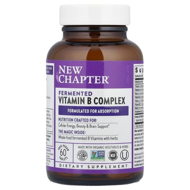Комплекс витаминов B New Chapter Fermented 60 Vegan Tablets, таблетки