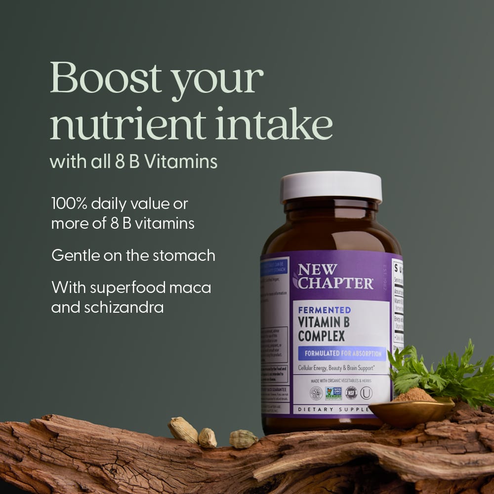Комплекс витаминов B New Chapter Fermented 60 Vegan Tablets, таблетки — фото 4