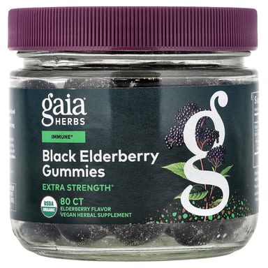 Бузина Gaia Herbs Gummies, 80 жевательных пастилок