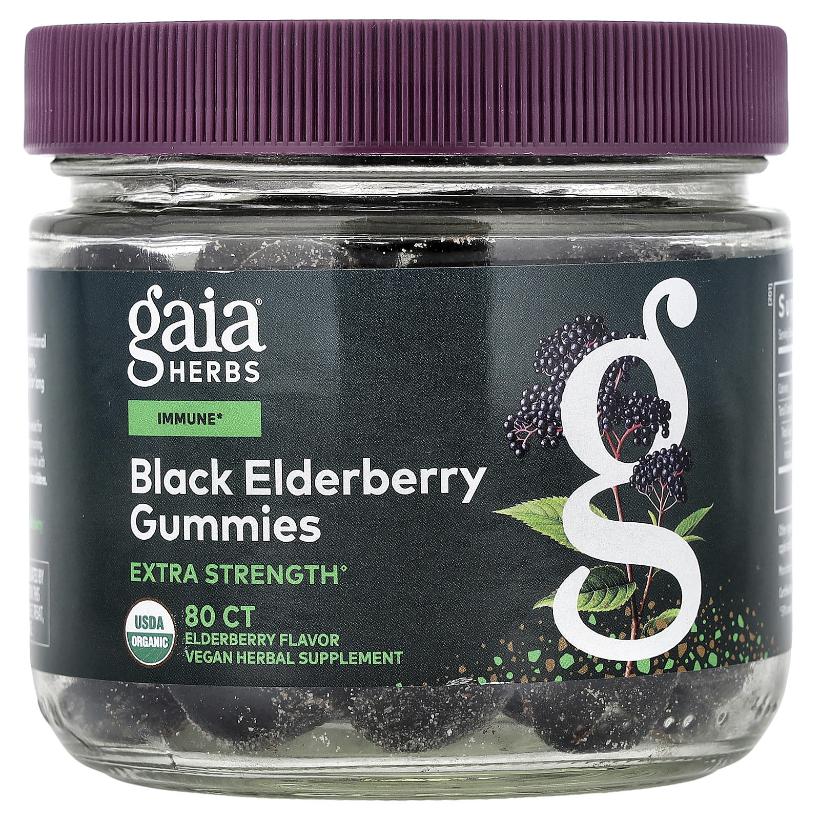 Бузина Gaia Herbs Gummies, 80 жевательных пастилок