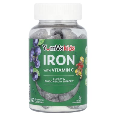Витамин C YumVs Iron with Gummies, вкус Grape, 60 жевательных пастилок