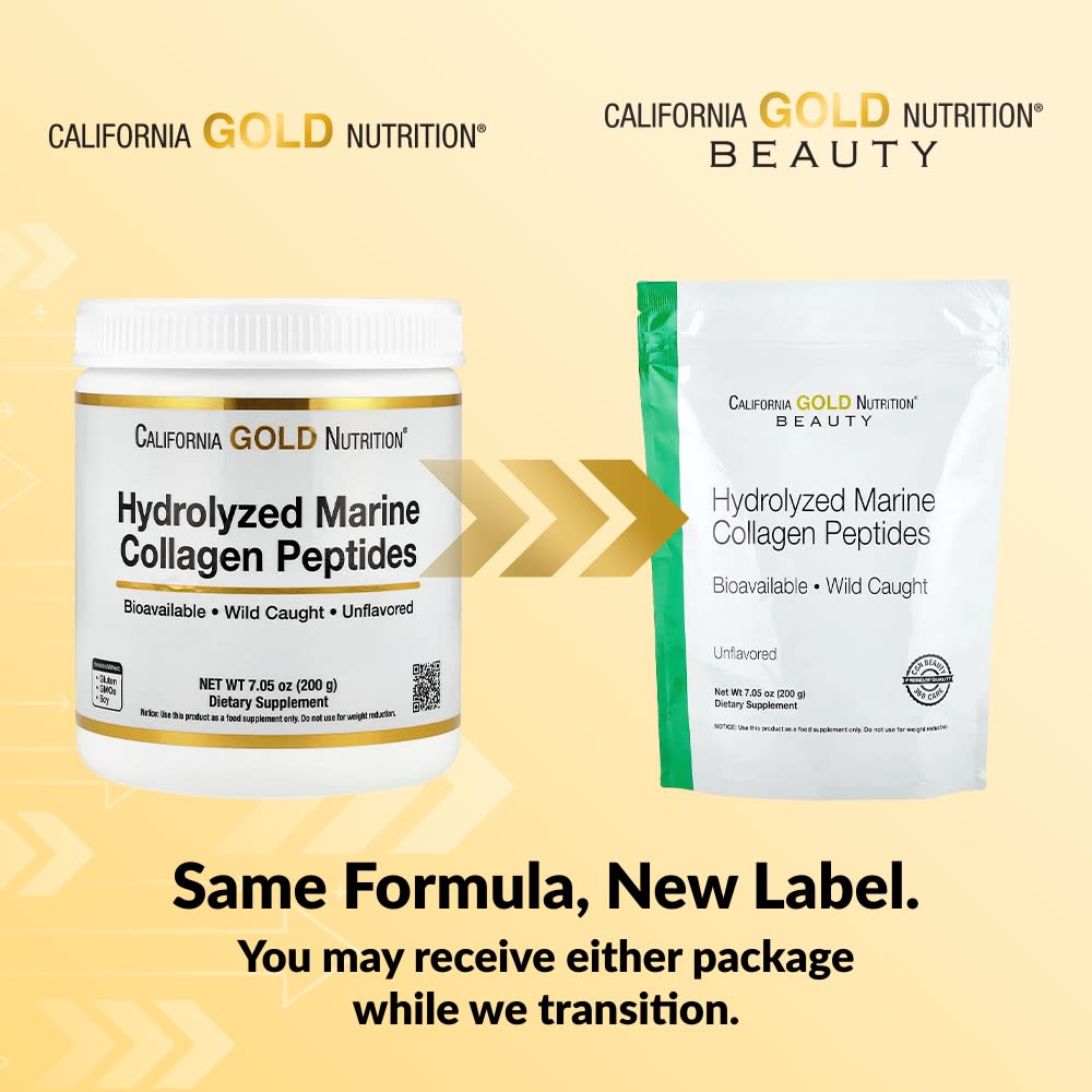 Коллаген California Gold Nutrition Hydrolyzed Marine Peptides, без вкуса, 200 г — фото 5