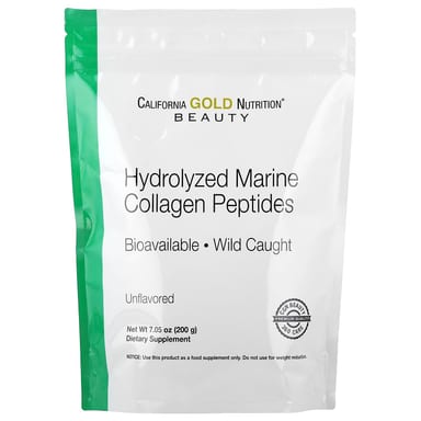 Коллаген California Gold Nutrition Hydrolyzed Marine Peptides, без вкуса, 200 г