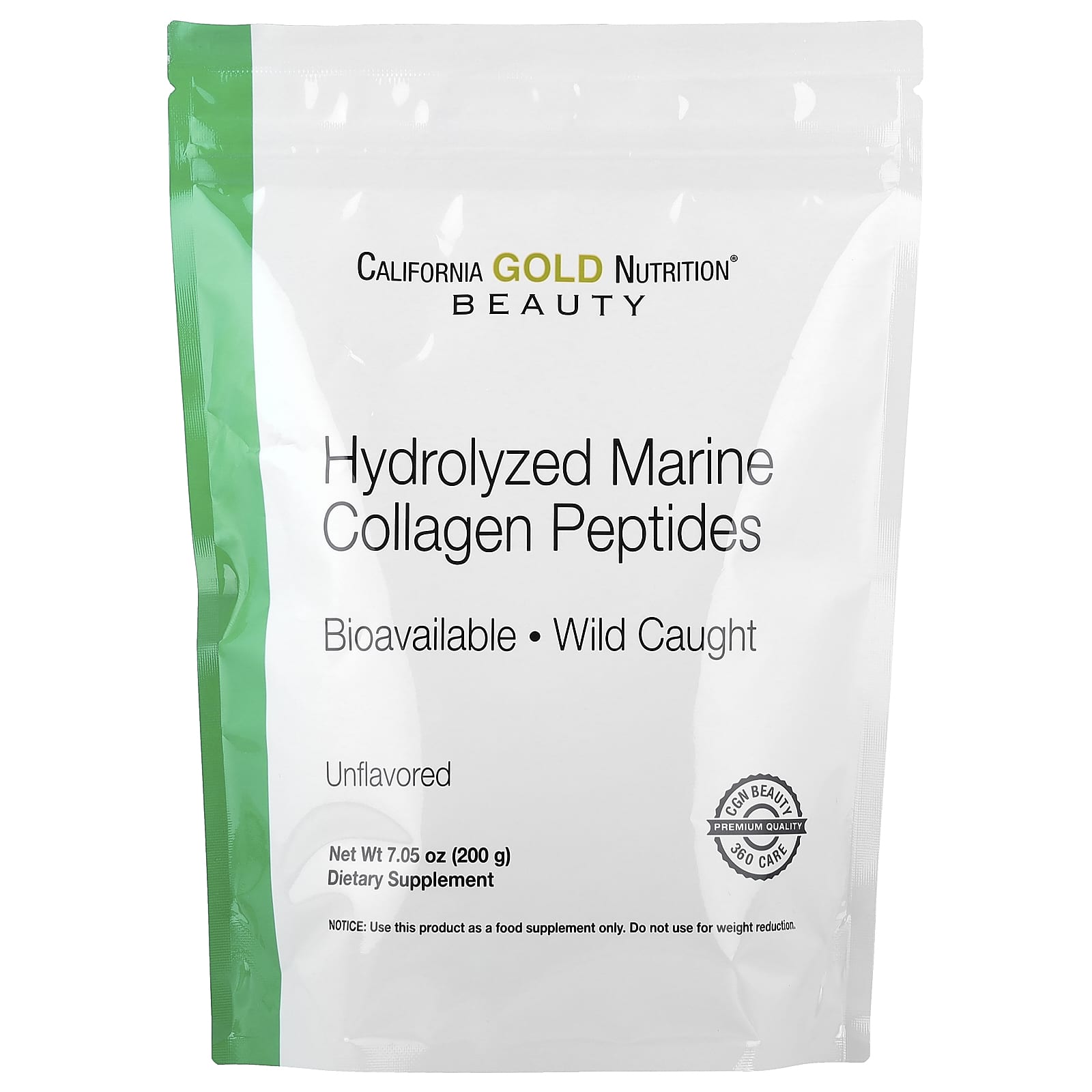 Коллаген California Gold Nutrition Hydrolyzed Marine Peptides, без вкуса, 200 г — фото 6