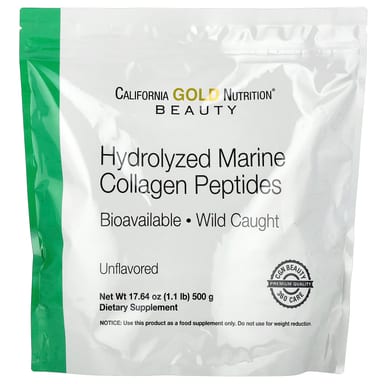 Коллаген California Gold Nutrition Hydrolyzed Marine Peptides, без вкуса, 500 г, 1.