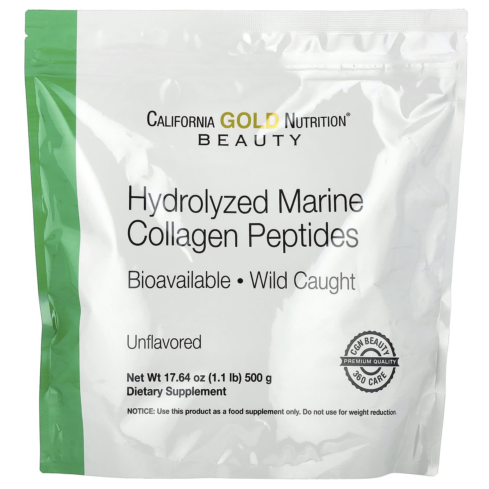 Коллаген California Gold Nutrition Hydrolyzed Marine Peptides, без вкуса, 500 г, 1. — фото 4