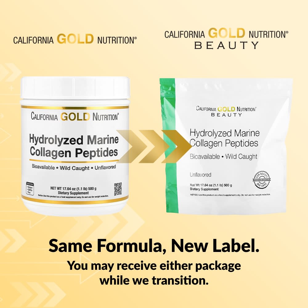 Коллаген California Gold Nutrition Hydrolyzed Marine Peptides, без вкуса, 500 г, 1. — фото 6