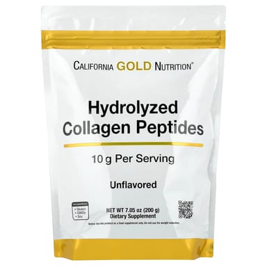 Коллаген California Gold Nutrition Hydrolyzed Peptides Type I & III, без вкуса, 200 г