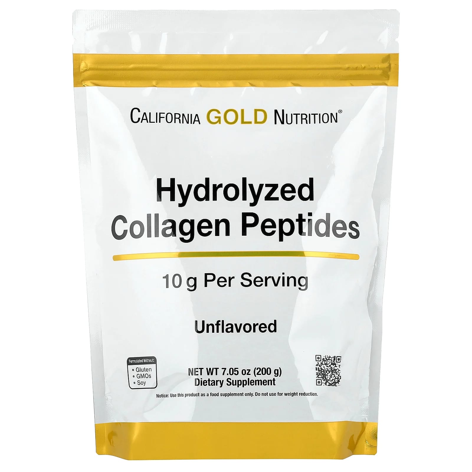 Коллаген California Gold Nutrition Hydrolyzed Peptides Type I & III, без вкуса, 200 г — фото 3