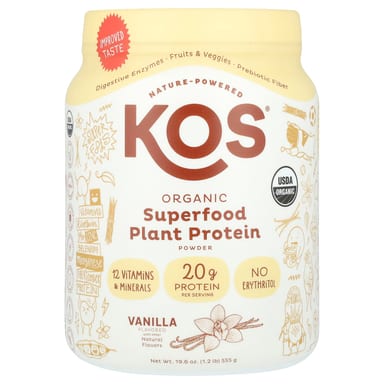 Протеиновый порошок KOS Organic Superfood Plant, вкус Vanilla, 555 г, 1.