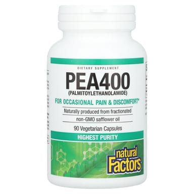 Пальмитоилэтаноламид (PEA) Natural Factors PEA400 ( ), 400 мг, 90 растительных капсул