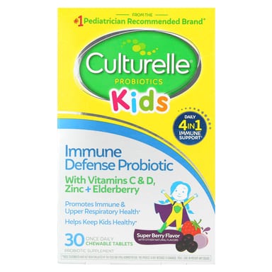 Пробиотик Culturelle Immune Defense, вкус Super Berry, 30 жевательных таблеток