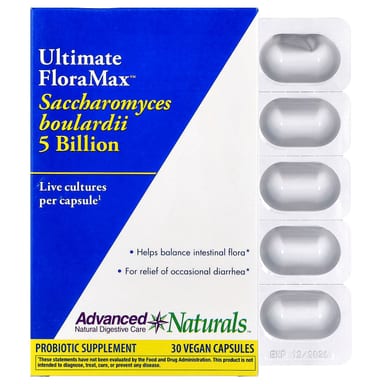Saccharomyces Boulardii MOS Advanced Naturals Ultimate FloraMax™ 5 Billion, 30 растительных капсул