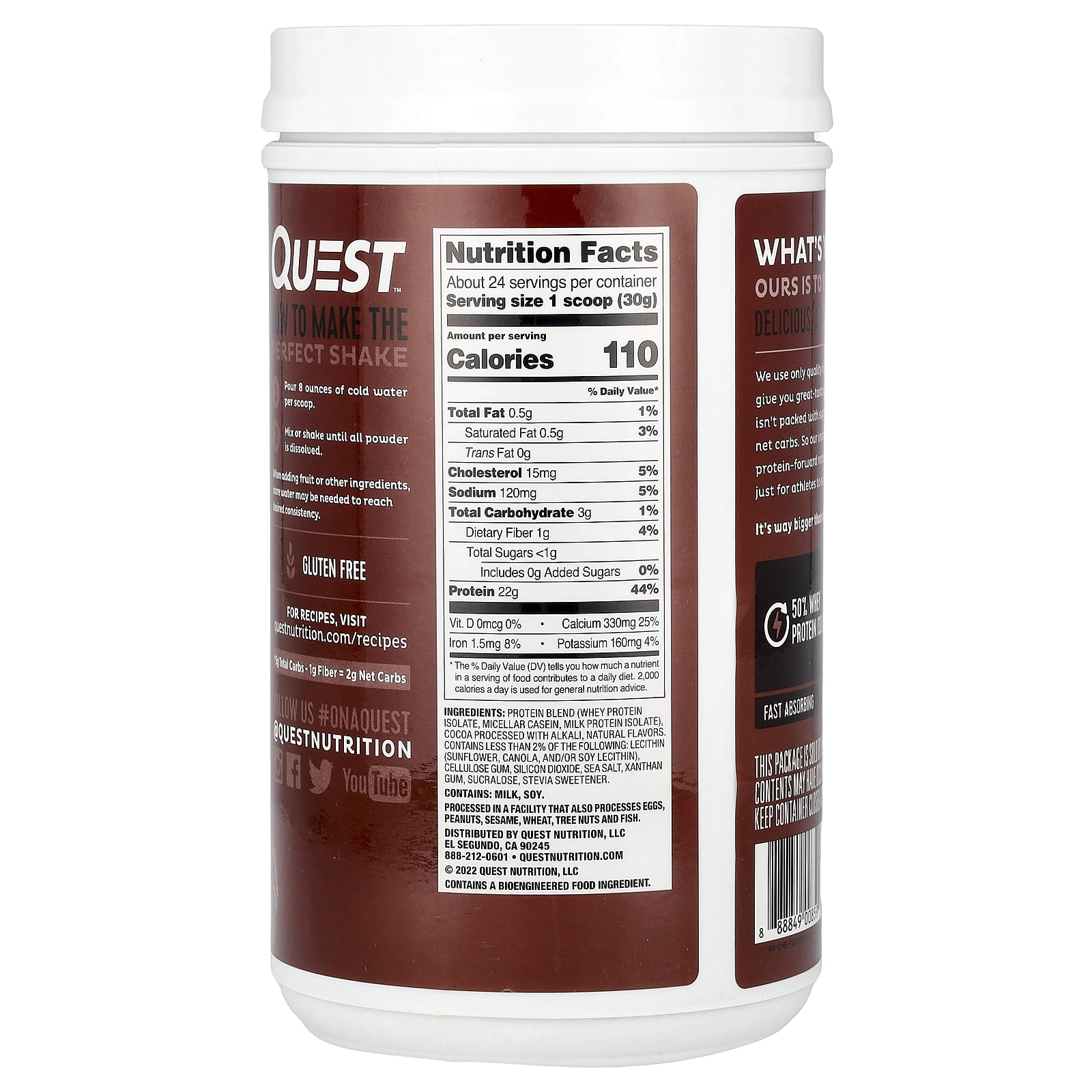 Протеиновый порошок Quest Nutrition, вкус Chocolate Milkshake, 726 г, 1. — фото 2