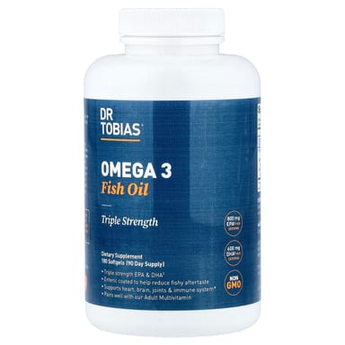 Рыбий жир Dr. Tobias Omega 3 Triple Strength, 180 мягких капсул
