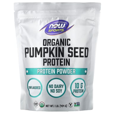 Протеиновый порошок NOW Foods Sports Organic Pumpkin Seed, без вкуса, 454 г