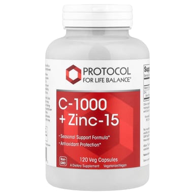 Цинк Protocol for Life Balance C-1000 -15, 120 растительных капсул
