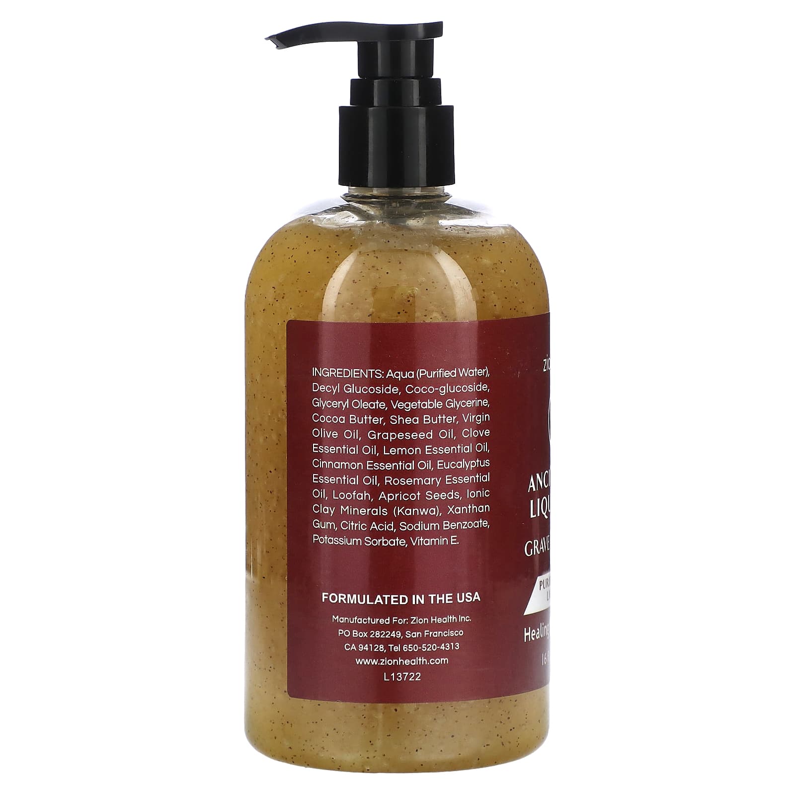 Масло Zion Health Ancient Clay Liquid Soap Grave Robber, 473 мл, жидкая форма — фото 2