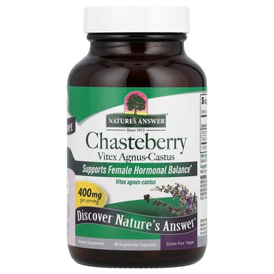 Витекс Nature's Answer Vitex Agnus-Castus, вкус Chasteberry, 400 мг, 90 растительных капсул