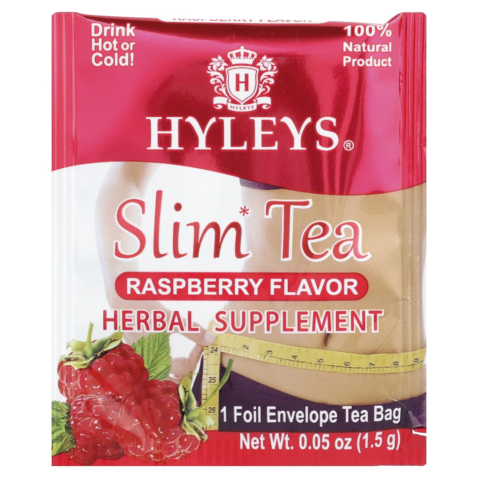 Чайные пакетики Hyleys Tea Slim Tea 25 Foil Envelope, вкус Raspberry, 37.5 г
