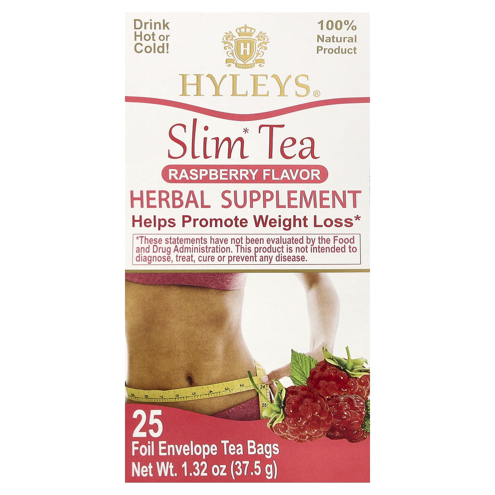 Чайные пакетики Hyleys Tea Slim Tea 25 Foil Envelope, вкус Raspberry, 37.5 г — фото 2