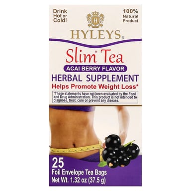 Чайные пакетики Hyleys Tea Slim Tea 25 Foil Envelope, вкус Acai Berry, 37.5 г