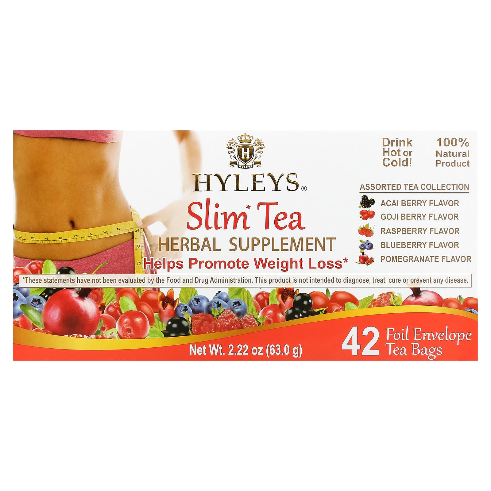 Чайные пакетики Hyleys Tea Slim Tea Assorted Tea Collections 42 Foil Envelope, 63 г — фото 2