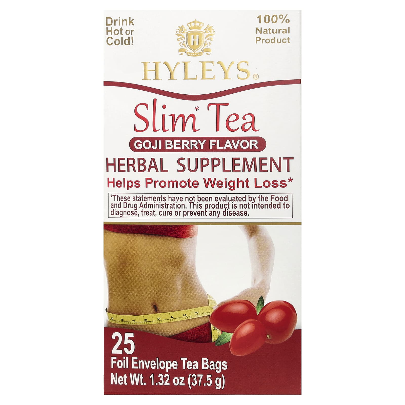 Чайные пакетики Hyleys Tea Slim Tea 25 Foil Envelope, вкус Goji Berry, 37.5 г — фото 2