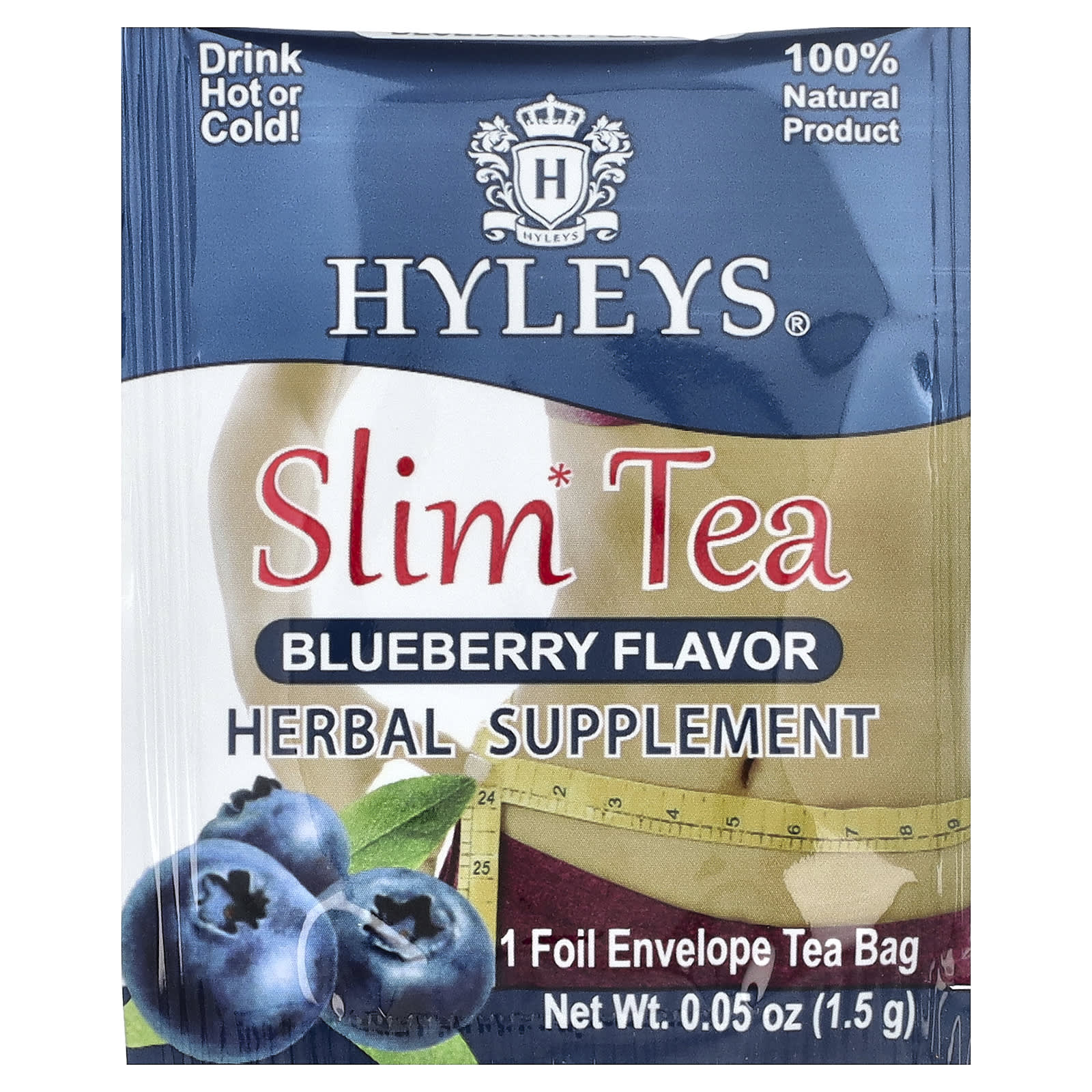 Чайные пакетики Hyleys Tea Slim Tea 25 Foil Envelope, вкус Blueberry, 37.5 г