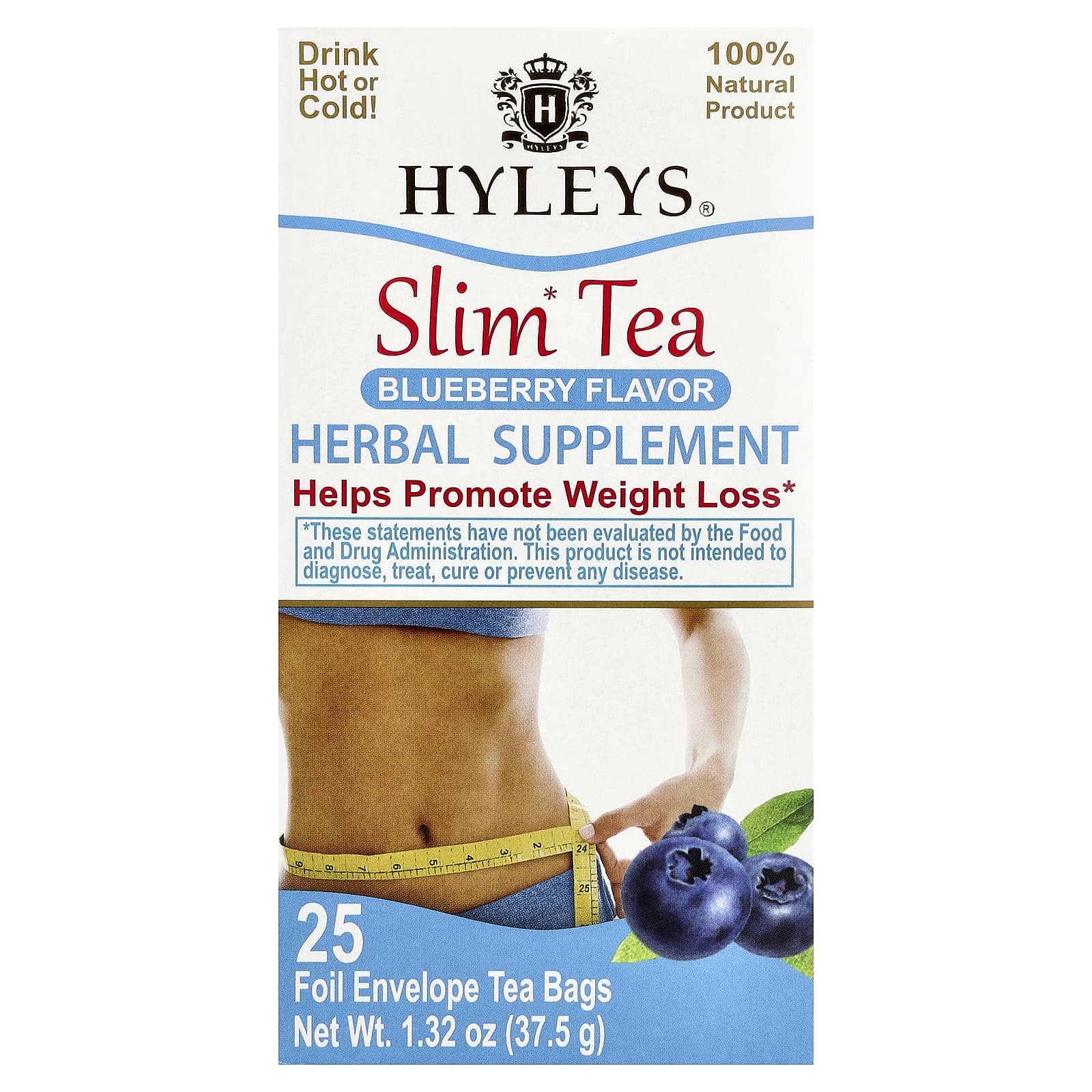 Чайные пакетики Hyleys Tea Slim Tea 25 Foil Envelope, вкус Blueberry, 37.5 г — фото 2