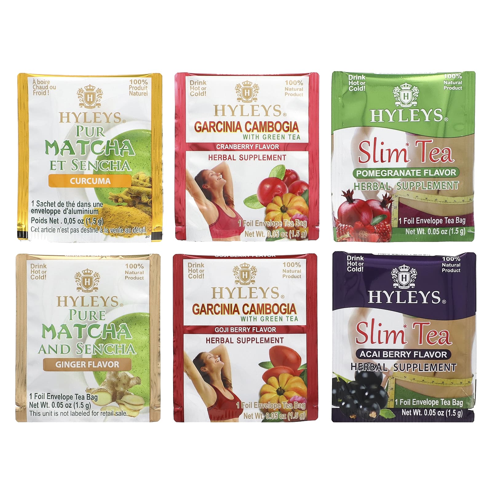 Чайные пакетики Hyleys Tea 14 Days Weight Loss Kit 42 Foil Envelope, 63 г