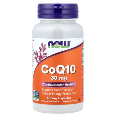 Коэнзим Q10 NOW Foods, 30 мг, 60 растительных капсул