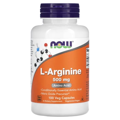 L-аргинин NOW Foods L-Arginine, 500 мг, 100 растительных капсул