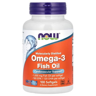 Рыбий жир NOW Foods, оттенок 180 EPA - 120 DHA, 1000 мг, 100 мягких капсул