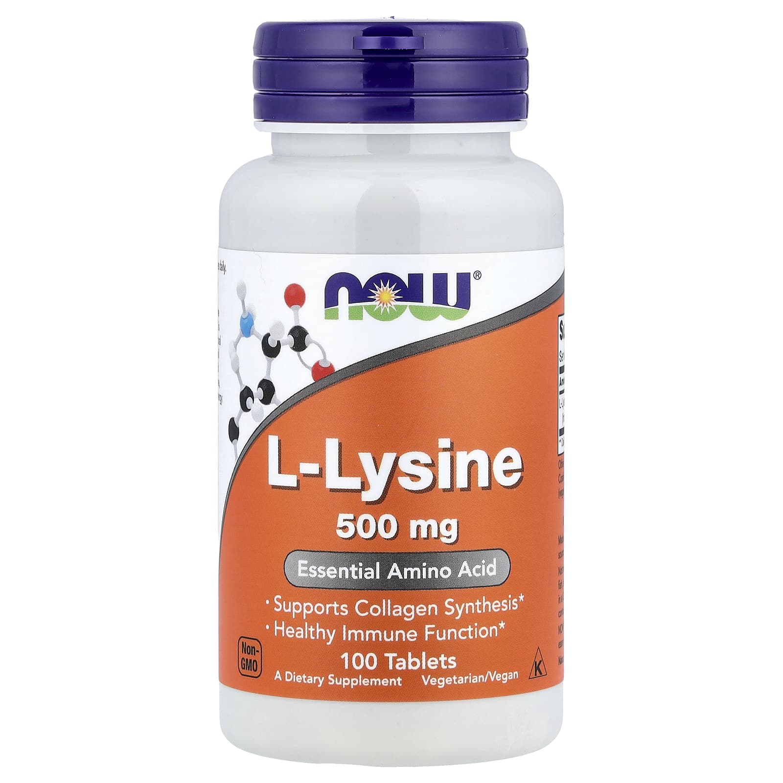 L-лизин NOW Foods L-Lysine, 500 мг, 100 таблеток