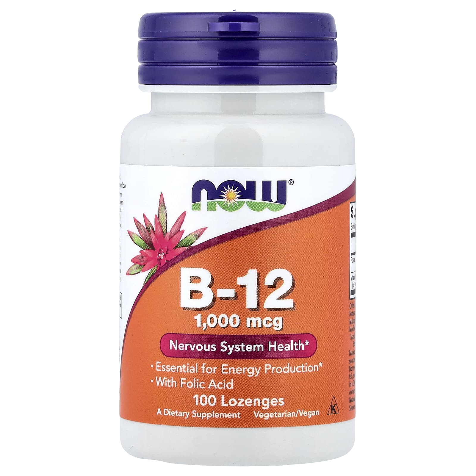 Витамин B12 NOW Foods, 100 пастилок
