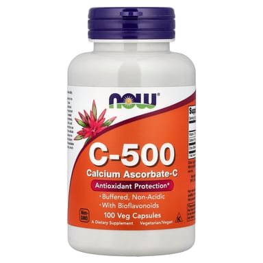 Кальций NOW Foods C-500 Ascorbate-C, 100 растительных капсул
