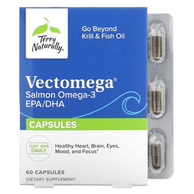 Омега-3 Terry Naturally Vectomega Salmon EPA/DHA, 214 мг, 60 капсул