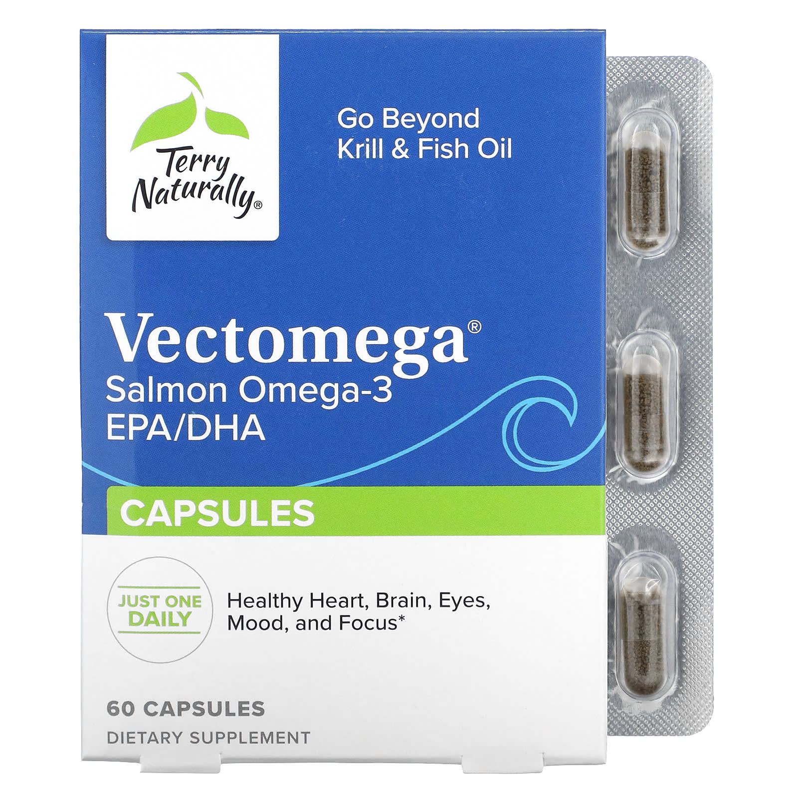 Омега-3 Terry Naturally Vectomega Salmon EPA/DHA, 214 мг, 60 капсул