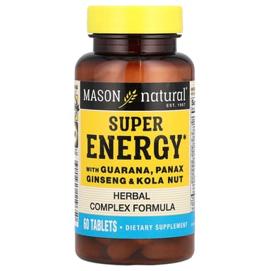 Женьшень Mason Natural Super Energy with Guarana Panax & Kola Nut, 60 таблеток