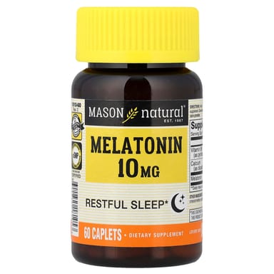 Мелатонин Mason Natural, оттенок 60 Caplets, 10 мг