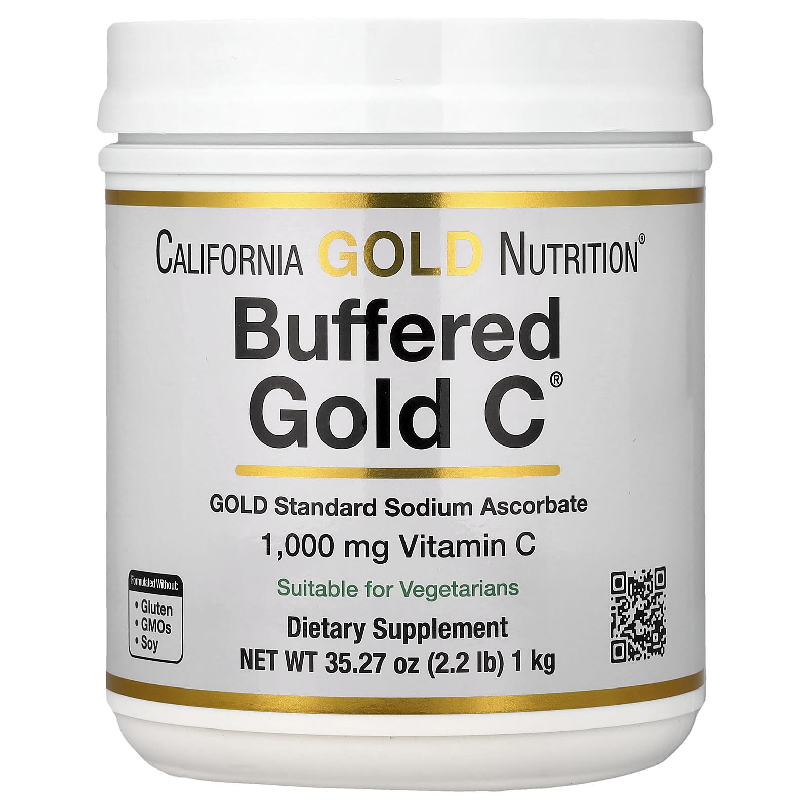 Витамин C California Gold Nutrition Buffered Gold C® Non-Acidic Powder Sodium Ascorbate, 1 кг, порошок — фото 4