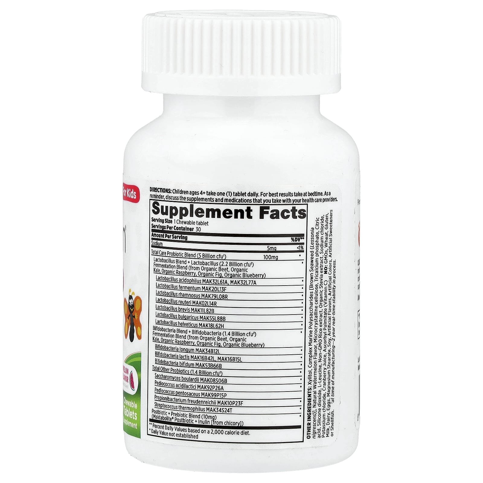 Пребиотик Probulin For My Little Bugs™ Total Care Probiotic & Postbiotic, оттенок Watermelon, 30 жевательных таблеток — фото 2