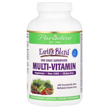 Мультивитамины Paradise Herbs Earth's Blend® One Daily Superfood No Iron, 120 растительных капсул