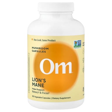 Ежовик гребенчатый Om Mushrooms Mushroom Capsules, 666 мг, 180 растительных капсул