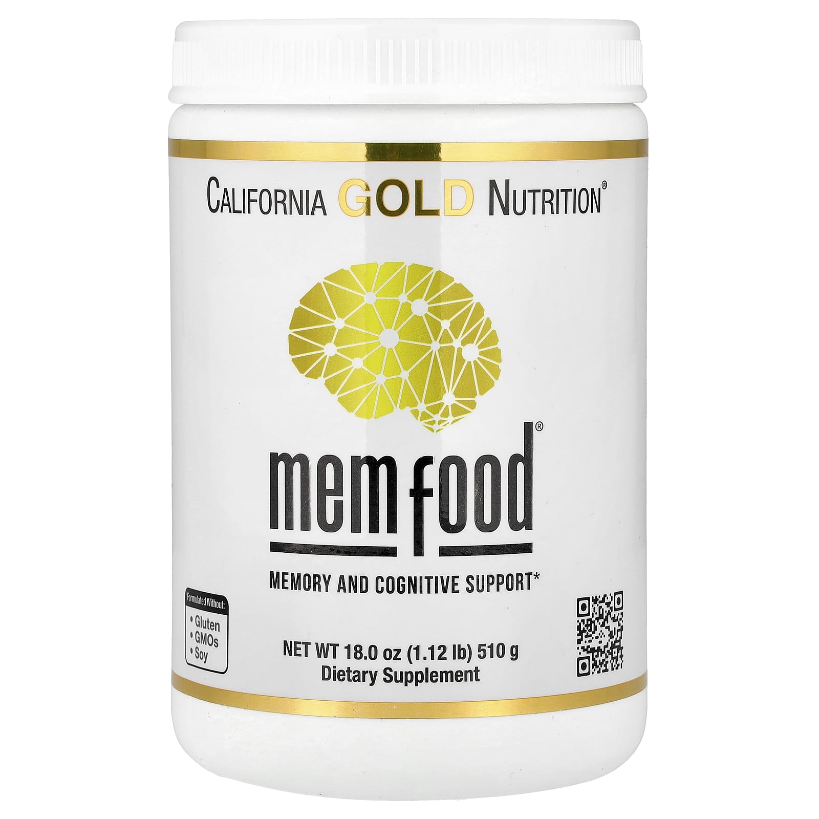 Ежовик гребенчатый California Gold Nutrition MEM Food® Memory & Cognitive Support with MEM Blend L-Serine, вкус Organic Lion's Mane and Blueberry Juice Powder, 510 г, 1., порошок — фото 5