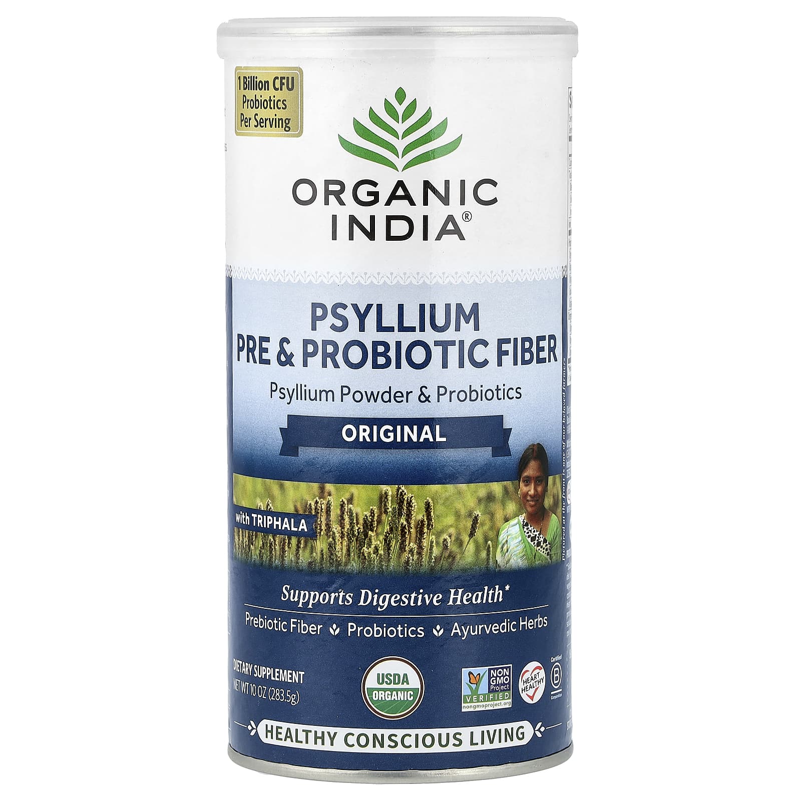 Пробиотик Organic India Psyllium Pre & Fiber, 283.5 г